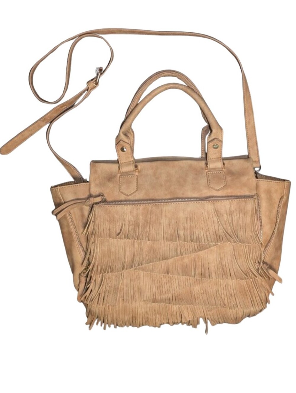 Free People Vegan Leather Amber Fringe Satchel